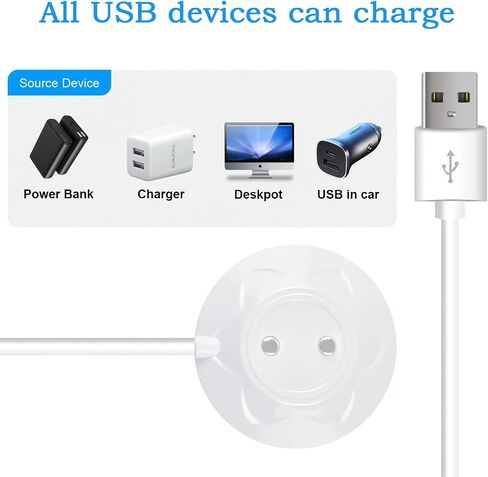 Magnetic USB DC Charger Cable Replacement Charging Cord for Toys Vibrators Electric Toothbrush - 6mm/0.24in in Saudi Arabia