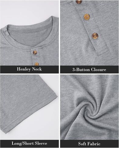 Fashion Men's Henley Shirts Classic Short Sleeve Basic Button Cotton T-Shirt with Pocket in Saudi Arabia