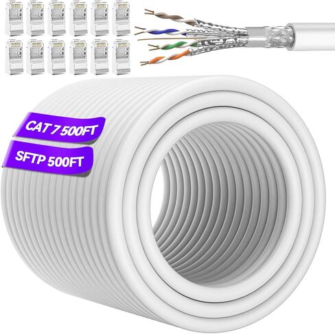 Cat 7 Outdoor Ethernet Cable 50ft, SFTP Triple Shielded, 24 AWG, Heavy Duty High Speed 10Gbps 600Mhz, Waterproof, Direct Burial, In-Ground, Cat7 Internet Network Cable 50ft in Saudi Arabia