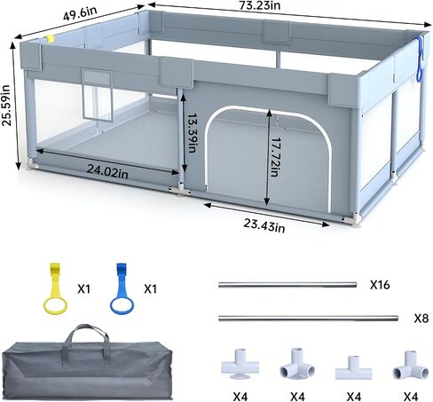 Baby Playpen,Playpen for Kids and Toddlers,Kids Activity Centre Safety Play Yard,Indoor&Outdoor,70"X47" Large Baby Playpen,Breathable Mesh in Saudi Arabia