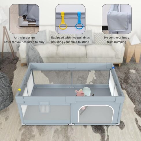 Baby Playpen,Playpen for Kids and Toddlers,Kids Activity Centre Safety Play Yard,Indoor&Outdoor,70"X47" Large Baby Playpen,Breathable Mesh in Saudi Arabia