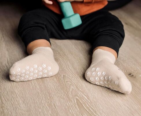 Baby Non Slip Grip Socks Boys Girls Unisex Ankle Crew Socks with Grippers for Infants Toddlers Kids Gift Set in Saudi Arabia