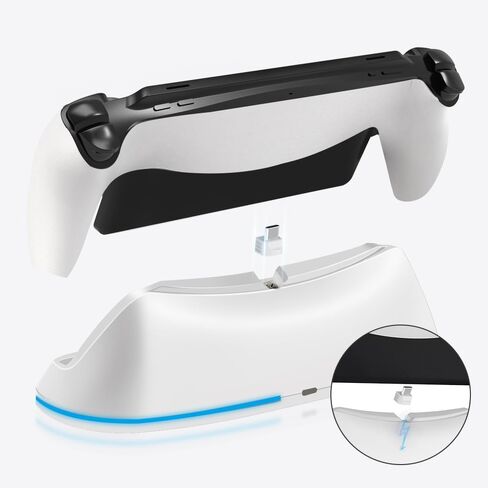 Charging Stand for PlayStation Portal, Enhanced Stability Charger Dock or Station with On/Off RGB Light and Type-C Cable, Pogo Pin Adapter and 30° Comfort Angle Design for PS Portal (Black) in Saudi Arabia
