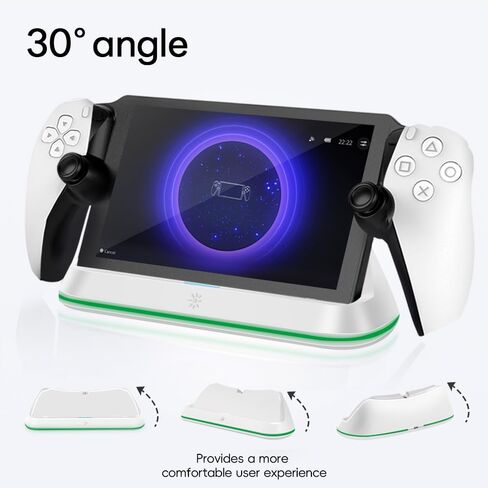 Charging Stand for PlayStation Portal, Enhanced Stability Charger Dock or Station with On/Off RGB Light and Type-C Cable, Pogo Pin Adapter and 30° Comfort Angle Design for PS Portal (Black) in Saudi Arabia