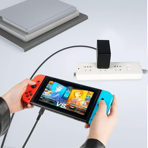 شاحن 39 وات لجهاز نينتندو سويتش مع محول تيار متردد طويل للغاية بطول 10 أقدام USB-C متوافق مع سويتش OLED وسويتش لايت، يدعم وضع سويتش TV (شحن سريع لمدة 2.5 ساعة للتبديل) in Kuwait