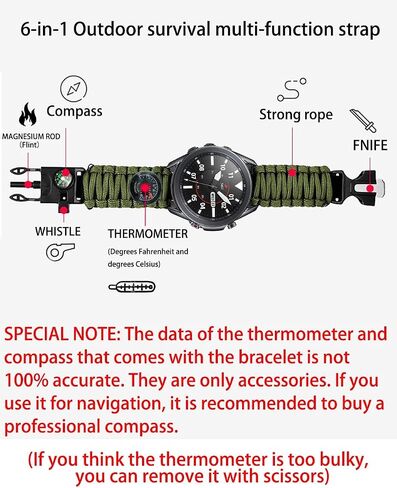 Onewly Compatible with Samsung Galaxy Watch 3 Band 45mm,Multi-Functional Outdoor Survival Umbrella Rope 22mm Watch Strap for Gear S3 Frontier/Classic/Galaxy Watch 46mm(2019) in Saudi Arabia