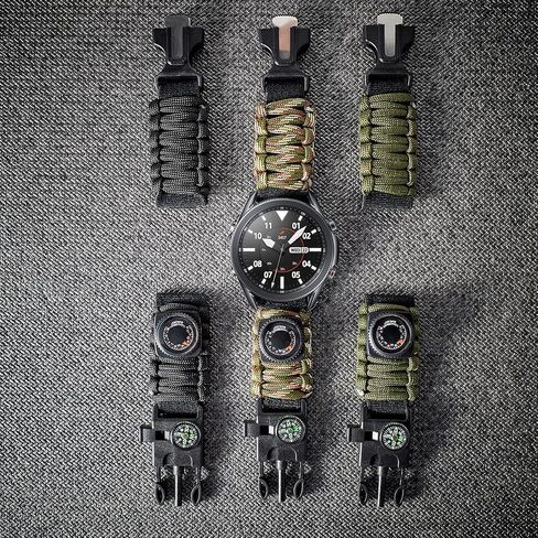 Onewly Compatible with Samsung Galaxy Watch 3 Band 45mm,Multi-Functional Outdoor Survival Umbrella Rope 22mm Watch Strap for Gear S3 Frontier/Classic/Galaxy Watch 46mm(2019) in Saudi Arabia