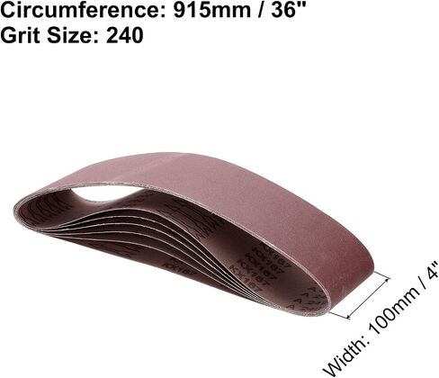 HARFINGTON 6pcs 240 Grits Aluminum Oxide Sanding Belts 4" x 36" Ring Abrasive Belts Metal Polished Sandpaper for Belt and Disc Sander in Saudi Arabia