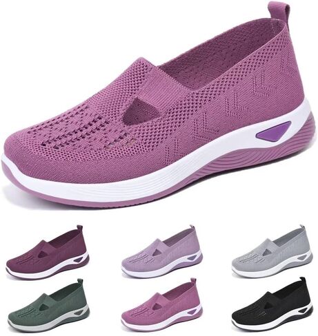 dubuto Women's Walking Shoes Wove Breathable Soft Orthopedic Diabetic Comfortable Sneakers for Women Indoor Outdoor Casual Athletic Work Shoes in Saudi Arabia