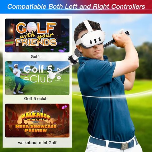 VR Weighted Golf Club Compatiable for Meta Quest 3 Controller Attachment for Realistic Golf Experience Secure Controller Grip Enhanced VR Accessories (for Quest 3) in Saudi Arabia