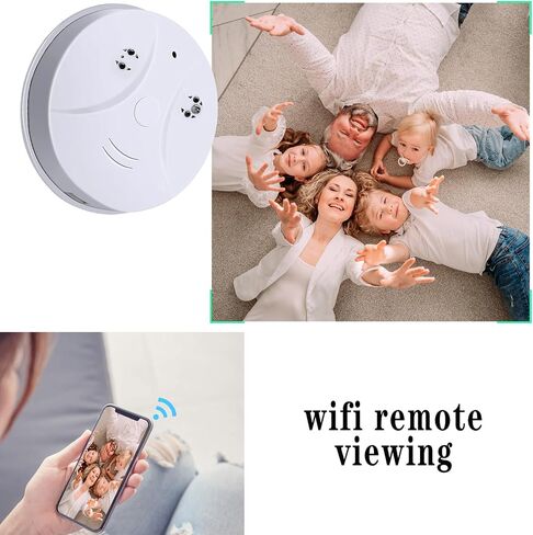 Home Security Camera 1080P Indoor with Smoke Detector, WiFi Smart Camera with Night Vision,Motion Detectionfor Home,Business, Baby Monitor in Saudi Arabia