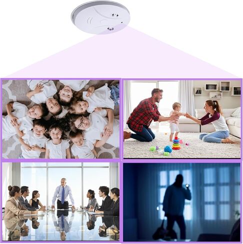 Home Security Camera 1080P Indoor with Smoke Detector, WiFi Smart Camera with Night Vision,Motion Detectionfor Home,Business, Baby Monitor in Saudi Arabia
