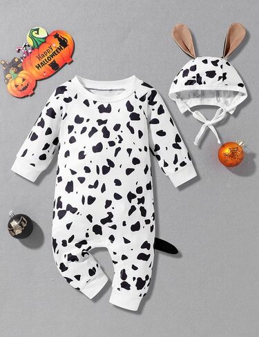 Infant Baby Boy Clothes Halloween Baby Clothes Animal Long Sleeve Romper Baby Boy Halloween Outfits 2PCS Set 0-9 Months in Saudi Arabia
