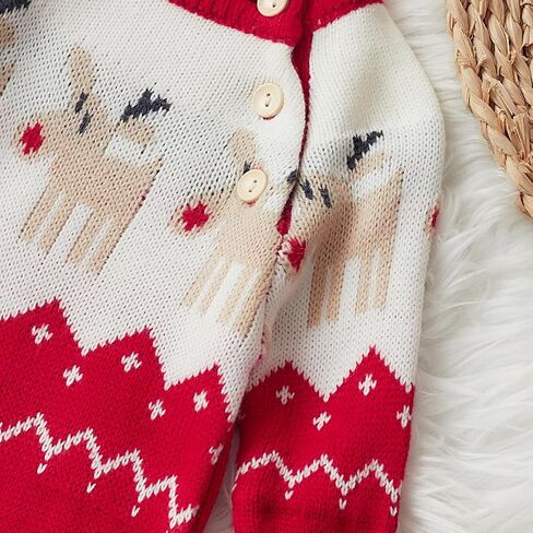 Newborn Baby Boy Long Sleeve Knitted Romper Warm Bodysuit Knitted Winter Clothes 0-24 Months in Saudi Arabia