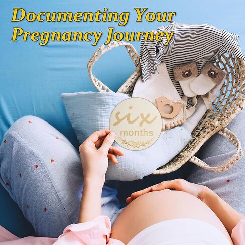 علامات معلم الطفل الشهرية - دوائر خشبية بارزة علامات أشهر الطفل، أقراص خشبية، بطاقات معلم شهرية للطفل لالتقاط صور رائعة لصبيك/بنتك حديثي الولادة. (لون الخشب) in Kuwait