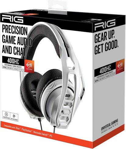 RIG 400HC Multiplatform Performance Gaming Headset with Removable Noise Canceling Microphone for Xbox Series X|S, Xbox One, Playstation, PS4, PS5, Nintendo Switch, and PC - White (Renewed) in Saudi Arabia