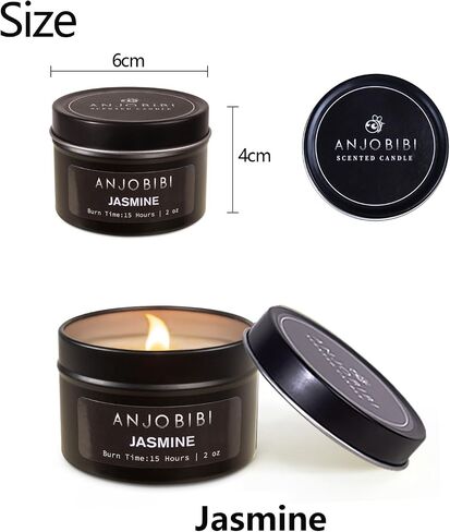 هدايا الشموع المعطرة بالفانيليا + الياسمين + الورد للنساء (عبوة من قطعتين) - 2 أونصة - شمعة تدوم طويلاً لمدة 15 ساعة، طبيعية بالكامل، شموع الصويا، تهدئ in Saudi Arabia