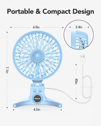 USB Small Fan, Desk Fans with CVT Variable Speeds, Strong Cooling Airflow, Quiet Portable, Desktop Mini Personal Fan for Room, Home,Office, Bedroom-USB Powered Green in Saudi Arabia