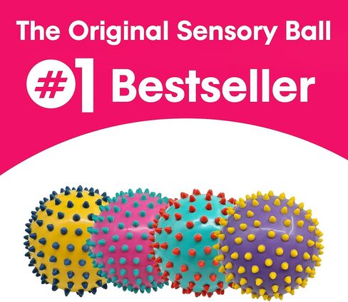 Edushape The Original Sensory Ball for Baby - 4" Senso-Dot Color Baby Ball That Helps Enhance Gross Motor Skills for Kids Aged 6 Months & Up - Pack of 4 Vibrant & Colorful and Unique Toddler Ball in Saudi Arabia
