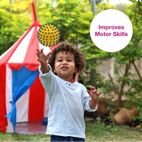 Edushape The Original Sensory Ball for Baby - 4" Senso-Dot Color Baby Ball That Helps Enhance Gross Motor Skills for Kids Aged 6 Months & Up - Pack of 4 Vibrant & Colorful and Unique Toddler Ball in Saudi Arabia