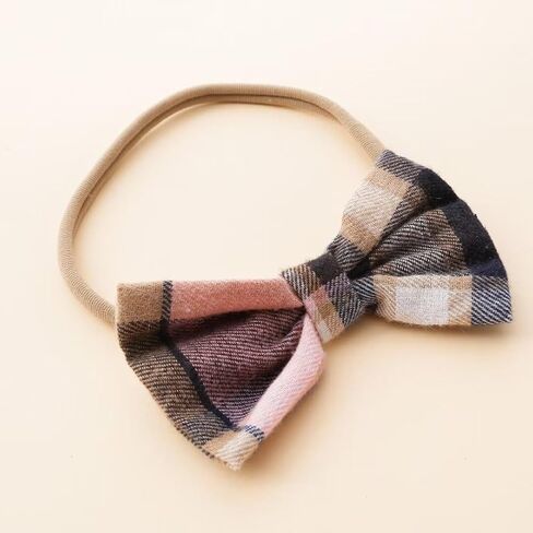 Baby Girl Clothes Fall Winter Outfit Long Sleeve Plaid Romper Dress Ruffles Jumpsuit with Bow Headband in Kuwait