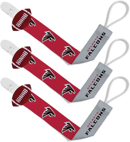 Baby Fanatic Pacifier Clip 3-Pack - NFL Atlanta Falcons - Officially Licensed League Gear in Saudi Arabia