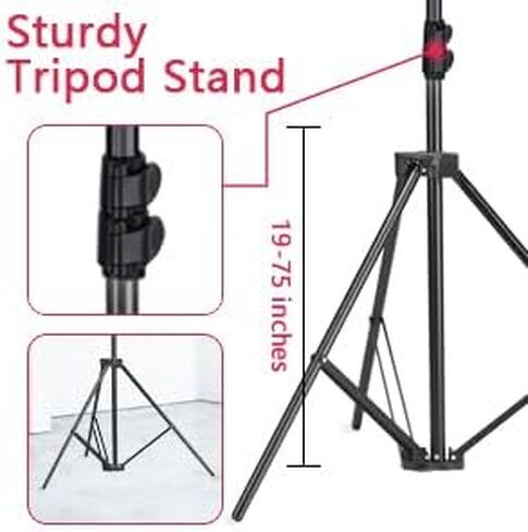 EOTO LIGHT LED Ring Light - 14 inch 5000 lumens Studio Light with Tripod Stand for Tiktok, Vlog, Video Shooting, Video Conferencing, Streaming Light with LED Display and Remote Control (Black) in Saudi Arabia