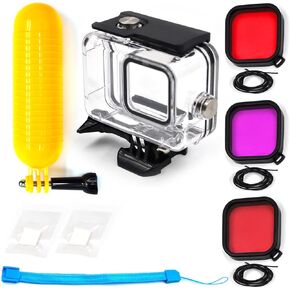 Waterproof Case with Dive Filters for GoPro Hero 12/11/10/9 Black with Bracket Accessories,Professional Action Camera Dive Accessory,Protective Underwater Dive Housing Case Accessories Kit Bundle