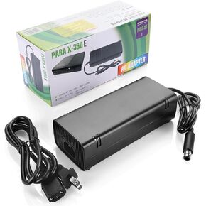 Power Supply for Xbox 360 E, Power Supply Brick with Power Cord, AC Adapter Power for Microsoft Xbox 360 E Console, 100-240V
