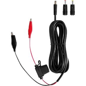 10FT Trail Camera Power Cord for Spypoint, Tactacam Reveal X XB SK, Moultrie, 5.5x2.1mm DC Plug External Power Cable Compatible with Portable Power Banks, Solar Panel, Includes 2A Fuse and 2 Adapters