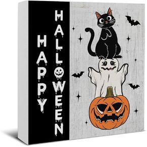 Halloween Decorations, No You Hang Up Wooden Sign Decor Desk Sign Funny Horror Ghost Wooden Block Sign Halloween Home Decor for Table Shelf 5 x 5 Inch