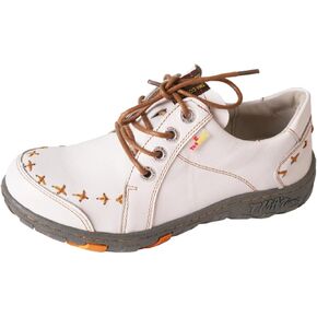 TMA EYES Women's Leather lace-up Leather Shoes Flats Comfortable with Hand-Stitched Design