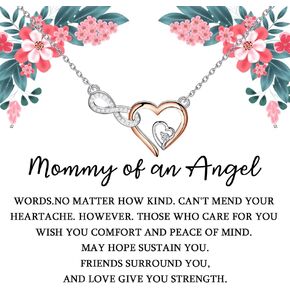 FOTAP Miscarriage Memorial Necklace Gifts Mommy of an Angel Gift Stillborn Baby Gift Interlocking Circles linked Bereavement Remembrance Jewelry