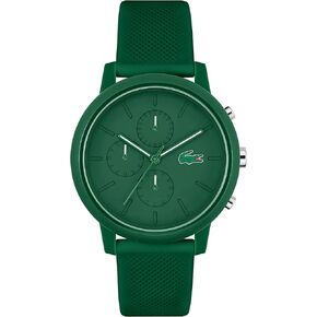 Lacoste Men's 12.Quartz Chrono TR90 and Rubber Strap Casual Watch, Color: Green (Model: 2010973)