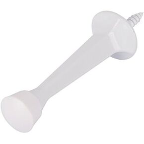 Rocky Mountain Goods Rigid Door Stop White - Heavy Duty Solid Door Stop with Quiet Rubber Tip - Quieter than spring door stops - Easy Install -Baby proof non removable end (10)