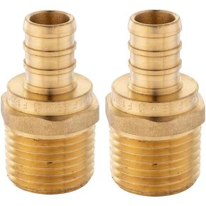 20-Pack EFIELD PEX 1/2 Inch x 1/2 Inch NPT Male Adaptors Brass Crimp Fittings