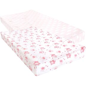 غطاء وسادة تغيير الحفاضات مناسب للأطفال من الجنسين من Luvable Friends، فيل أساسي للفتيات، مقاس واحد in Kuwait