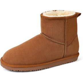 MUSSHOE Winter Boots for Women Classic Snow Boots Comfortable Cow Suede Leather Slip on Booties Fur Lined Warm Boots Waterproof in Kuwait