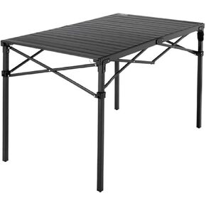 Heavy-Duty Roll-Top Table for Camping (Large) - Portable Aluminum-Top Folding Table with Steel Frame by Caddis Sports, Inc.