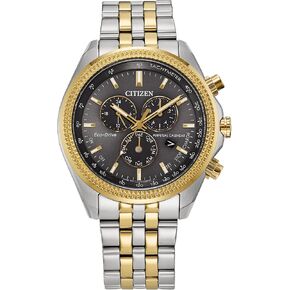 Citizen Men's Eco-Drive Classic Chronograph Watch in Stainless Steel with Perpetual Calendar, Black Dial (Model: BL5566-50E)