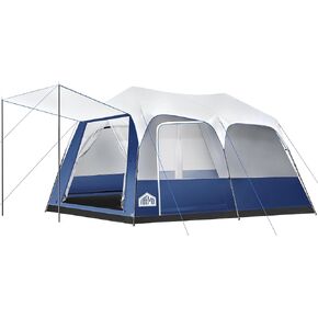 8/10 Person Camping Tent, Pop-Up Family Tent for Instant Easy Setup, Spacious Interior, Includes Rainfly, Room Divider, Carry Bag, Backpacking Tents for Camping, Hiking, Sleepovers