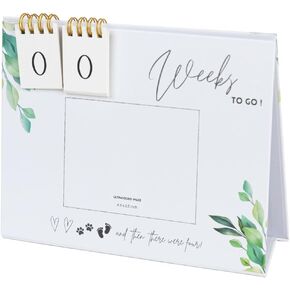 Modern Chic Picture Frame/Countdown Weeks/Days/Keepsake Memory Countdown Calendar BONUS/W 4 pieces Self Adhesive Photo Corners (BEAR)