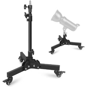 23.8-32.9" Heavy Duty Light Stand with Casters, Removable Foldable Floor Tripod Stand for Low-Angle/Tabletop Shooting, 2.74ft Max Height Photography Stand