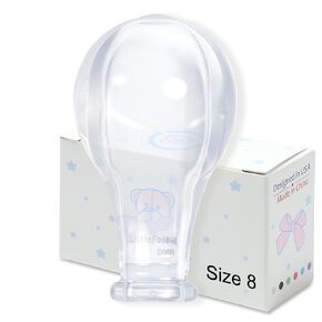 LittleForBig Adult Extra Large Size 8 Candy Gloss Colorful Transparent Pacifier Nipples - Outsize Replacement Big Teat Transparent