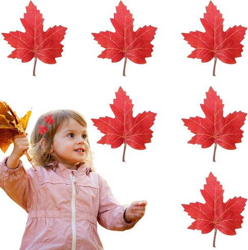Fall Maple Hair Clips Small Maple Hair Clip Autumn Thanksgiving Alligator Clips Orange Fallen Leaf Hairpins Thanksgiving Theme, Harvest Festival Party Hair Accessories for Women Girl 6Pcs in Saudi Arabia