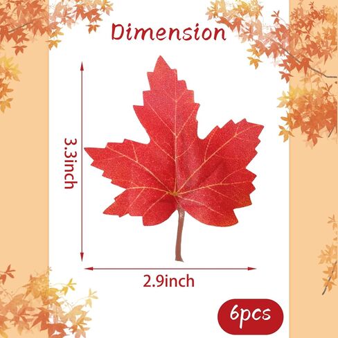Fall Maple Hair Clips Small Maple Hair Clip Autumn Thanksgiving Alligator Clips Orange Fallen Leaf Hairpins Thanksgiving Theme, Harvest Festival Party Hair Accessories for Women Girl 6Pcs in Saudi Arabia