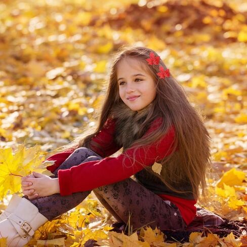 Fall Maple Hair Clips Small Maple Hair Clip Autumn Thanksgiving Alligator Clips Orange Fallen Leaf Hairpins Thanksgiving Theme, Harvest Festival Party Hair Accessories for Women Girl 6Pcs in Saudi Arabia