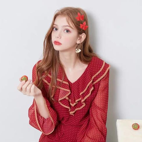 Fall Maple Hair Clips Small Maple Hair Clip Autumn Thanksgiving Alligator Clips Orange Fallen Leaf Hairpins Thanksgiving Theme, Harvest Festival Party Hair Accessories for Women Girl 6Pcs in Saudi Arabia