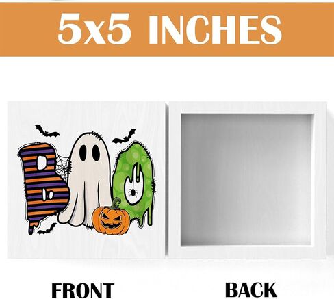 Halloween Decorations Halloween Decor Freshly Boo'd Coffee Sign Boo Decorations Halloween Kitchen Decor Halloween Coffee Sign Ghost Decorations Halloween Decor for Home Office 5 X 5 Inch in Saudi Arabia