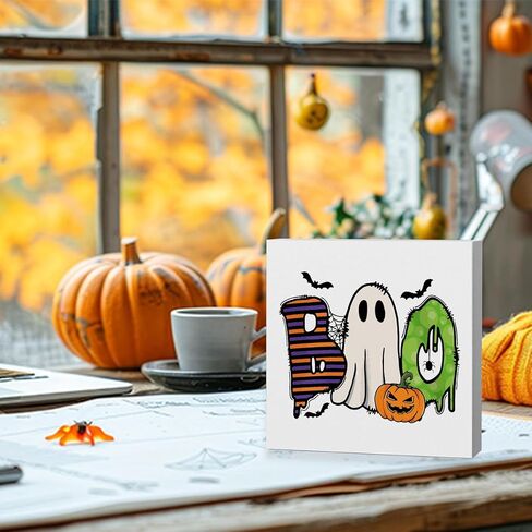 Halloween Decorations Halloween Decor Freshly Boo'd Coffee Sign Boo Decorations Halloween Kitchen Decor Halloween Coffee Sign Ghost Decorations Halloween Decor for Home Office 5 X 5 Inch in Saudi Arabia